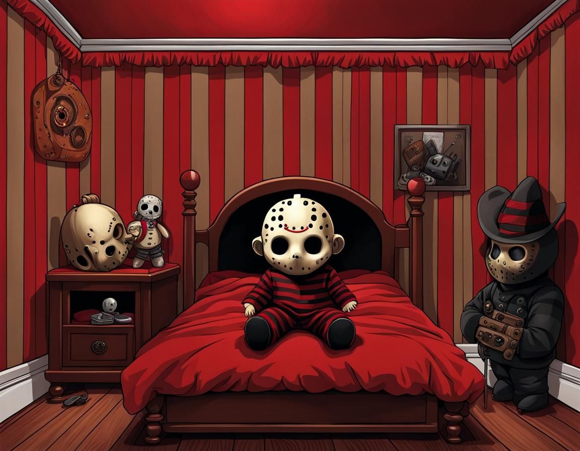 Chibi Freddy Krueger with Jason Stuffy, Ghibli Style