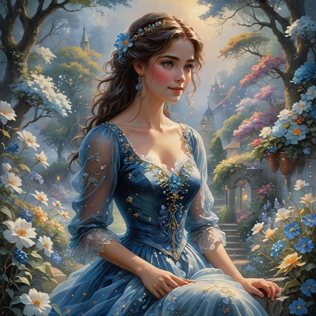 Ethereal Fantasy Princess in a Mystical Garden