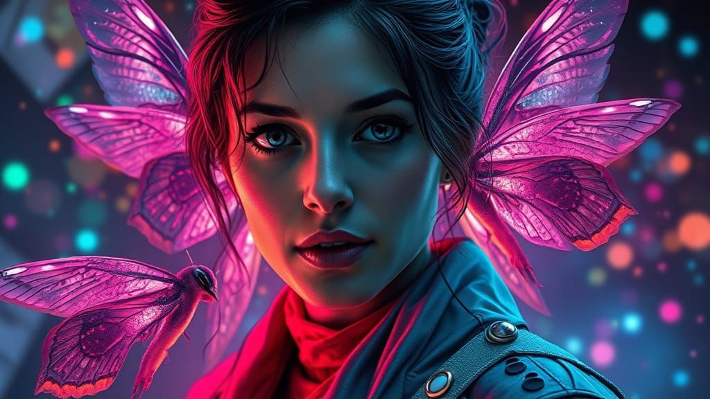 Sci-Fi Fairytale Woman in Hyperrealistic Style