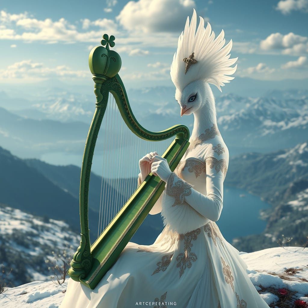 Ethereal Pheasant Goddess in Alpine Wonderland