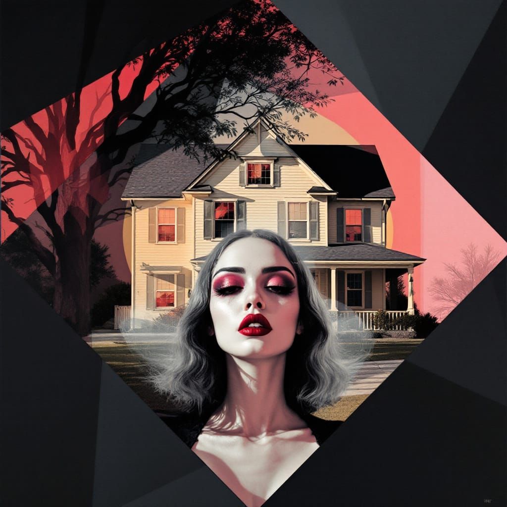 Suburban Gothic House with Noir Highlights