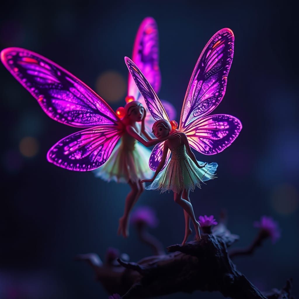 Fairies with fluorescent wings