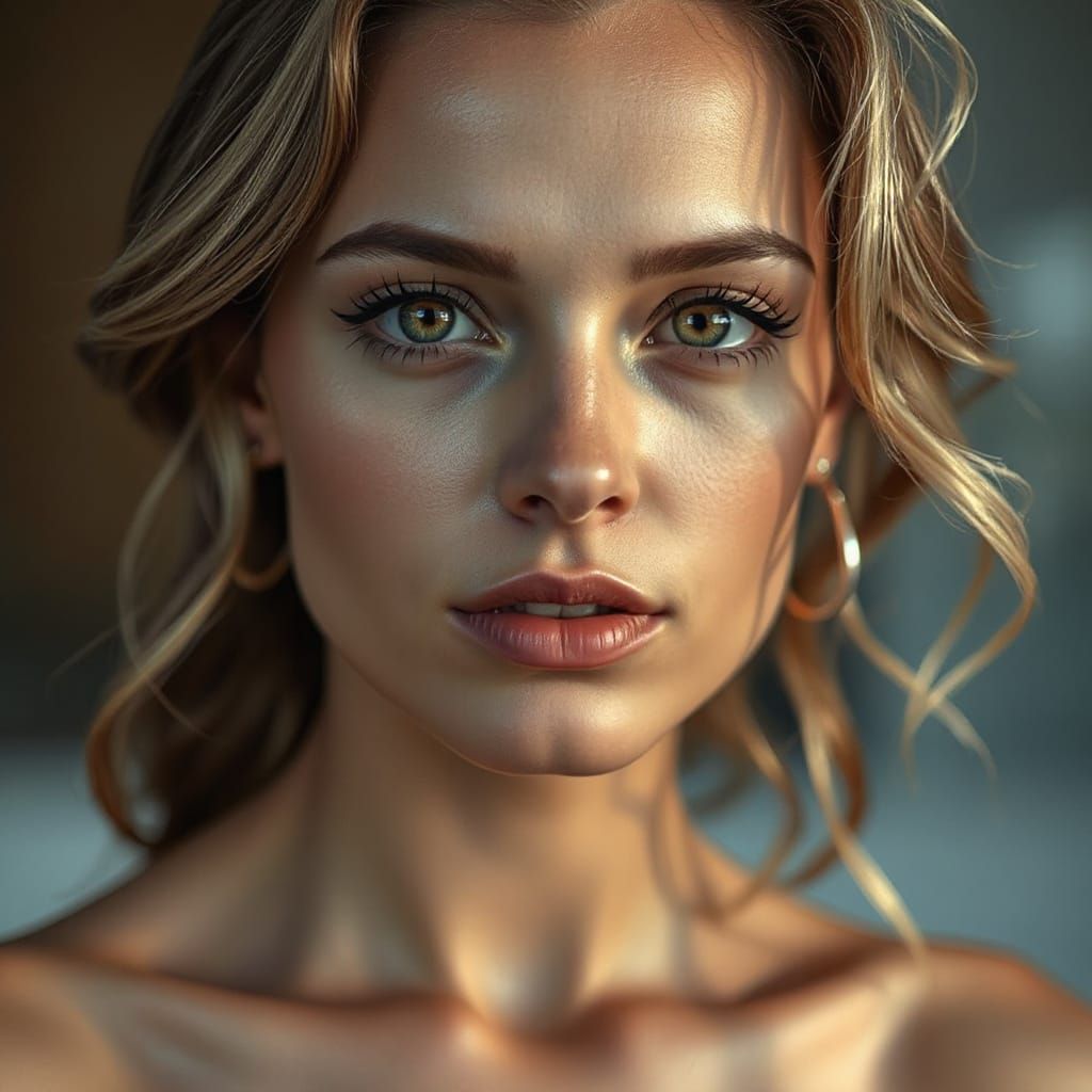 Stunning Portrait of a Woman with Honey Eyes
