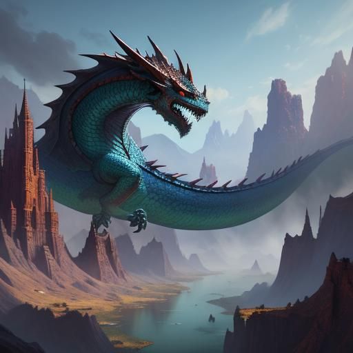 Fantasy Dragons in Detailed Matte Painting