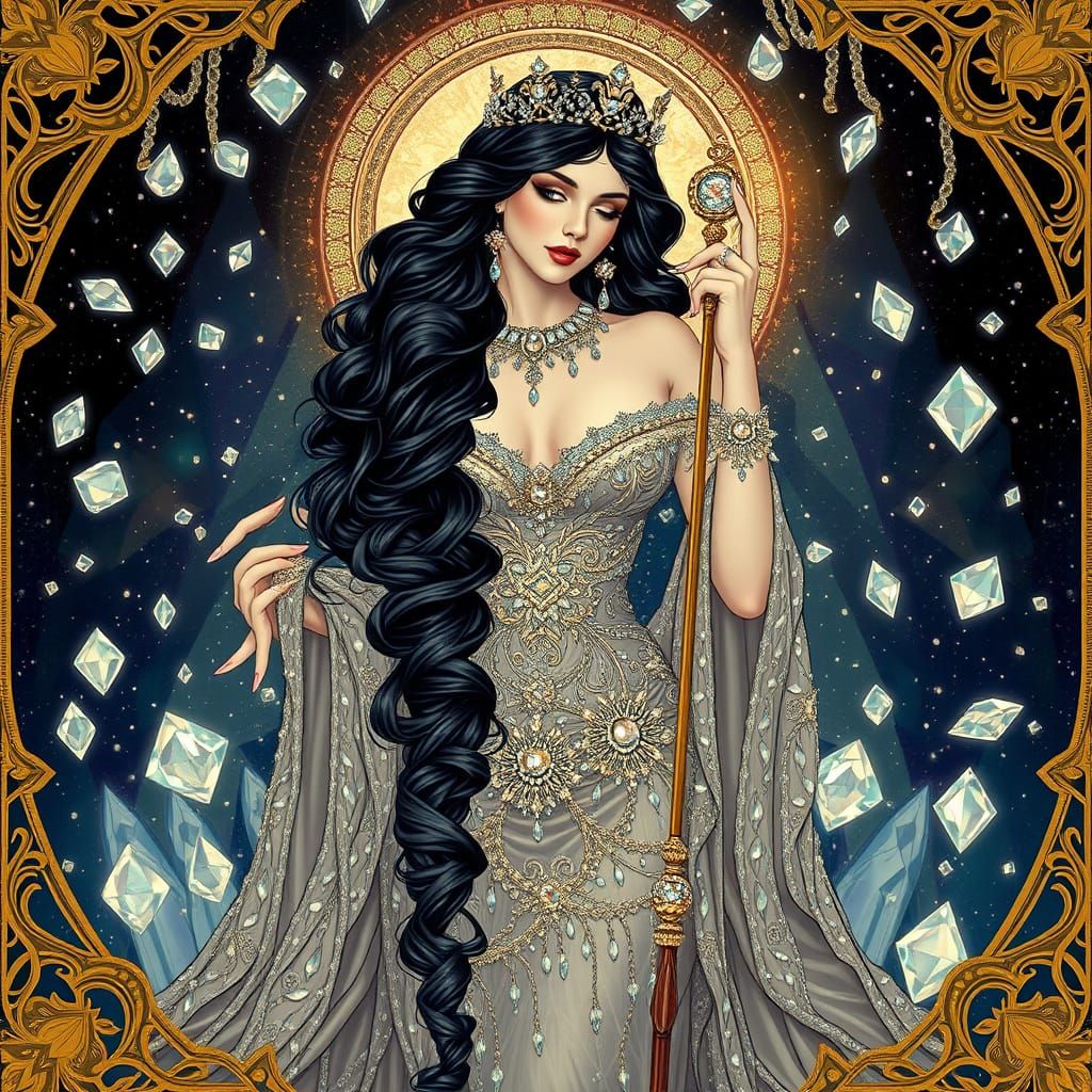 Goddess of Diamonds in Art Nouveau Luxury