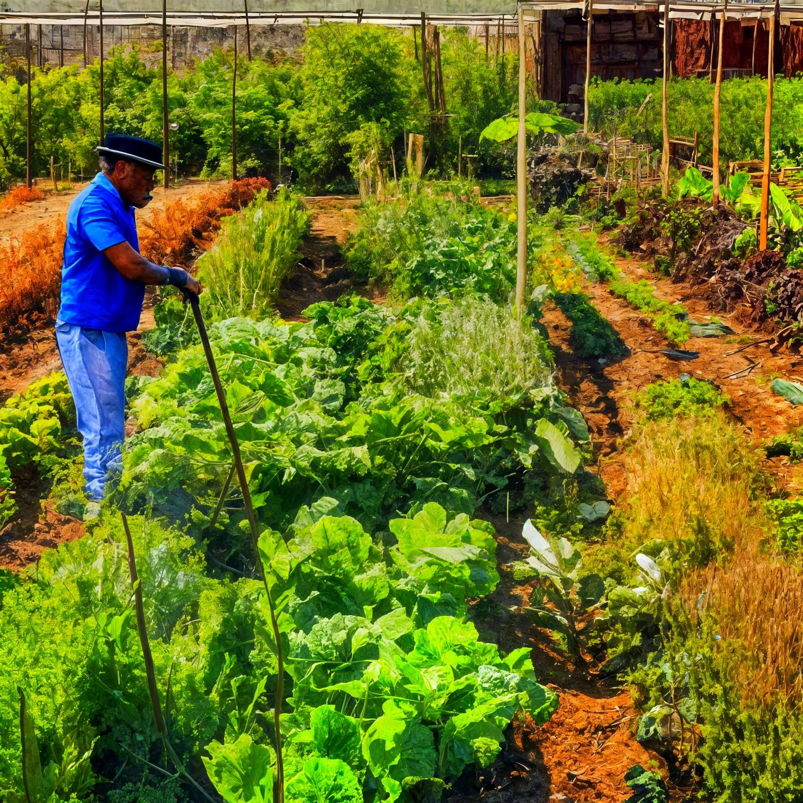 His shirt sleeves rolled up.