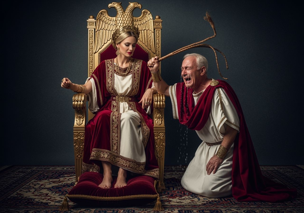 Fierce Roman Empress on Throne, Professional Photography