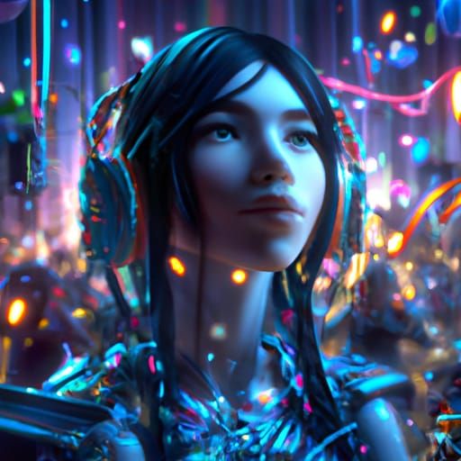 Cinematic Raver Girl in Dark Fantasy Style