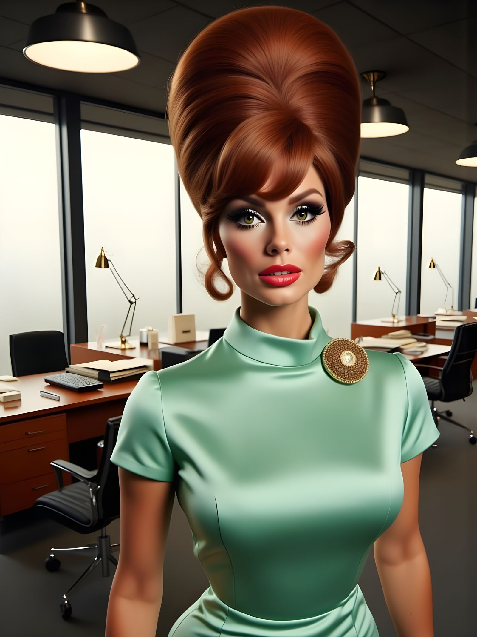 Glamorous 1960s Jet Set Secretary Portrait