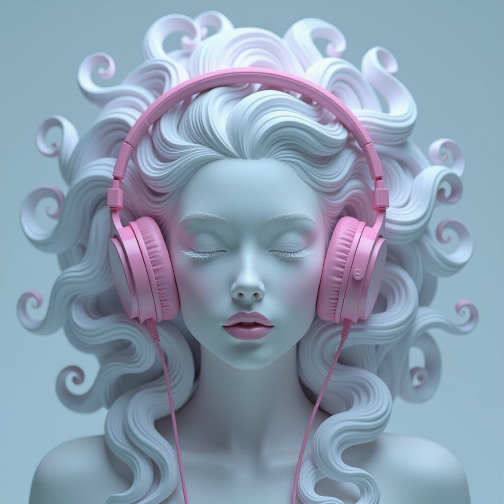 Ethereal Woman with Medusa Hair in 3D Digital Art