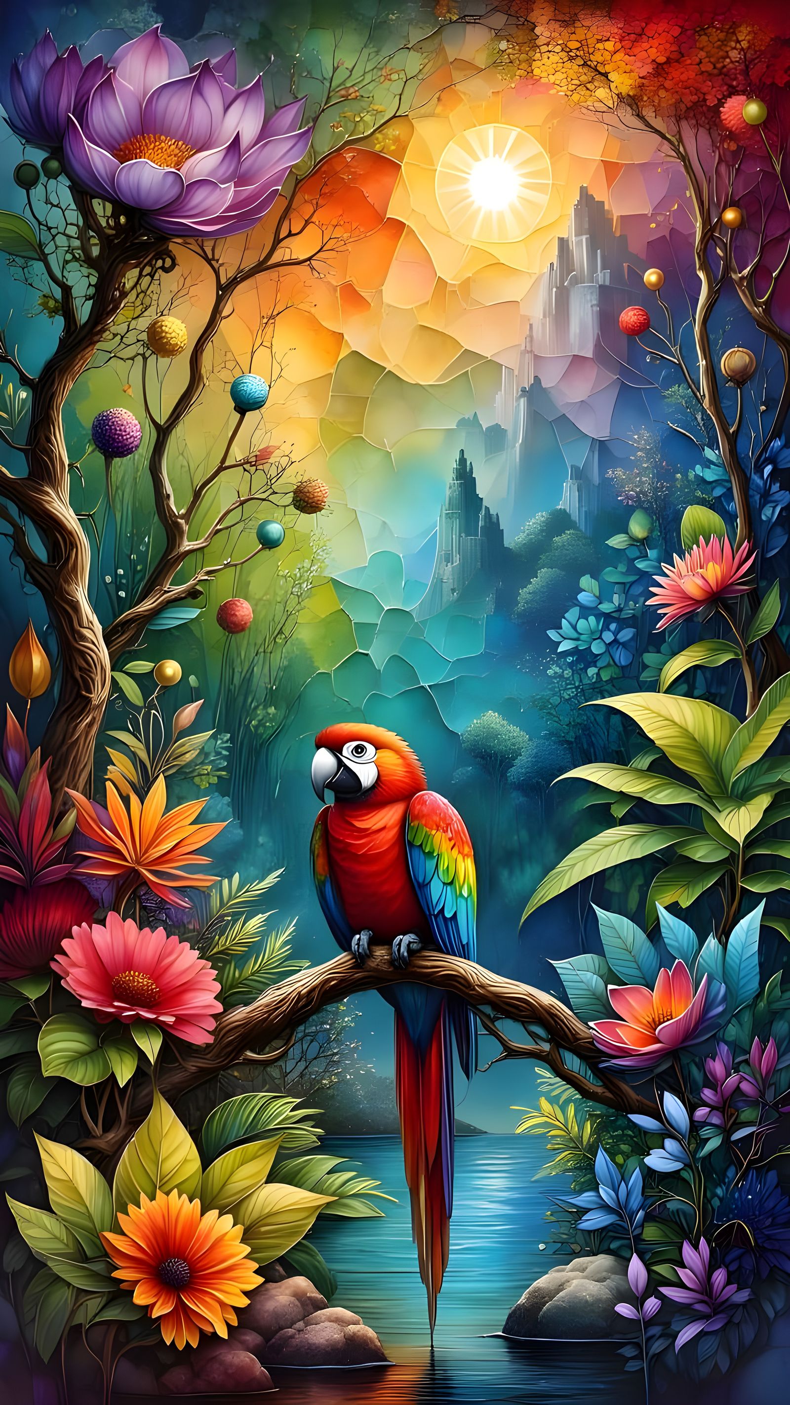 Colorful Rainforest Parrot
