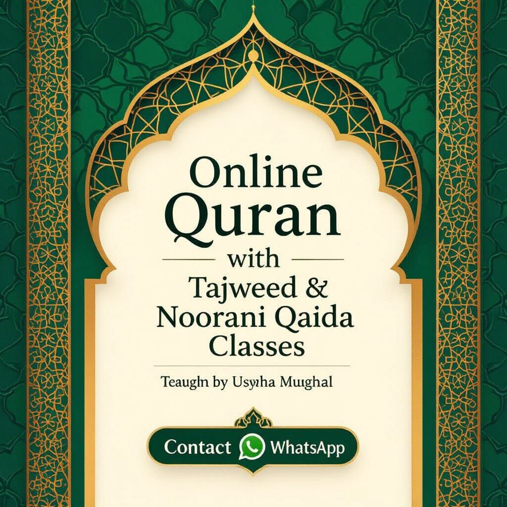 Islamic Poster for Quran Classes with Tajweed