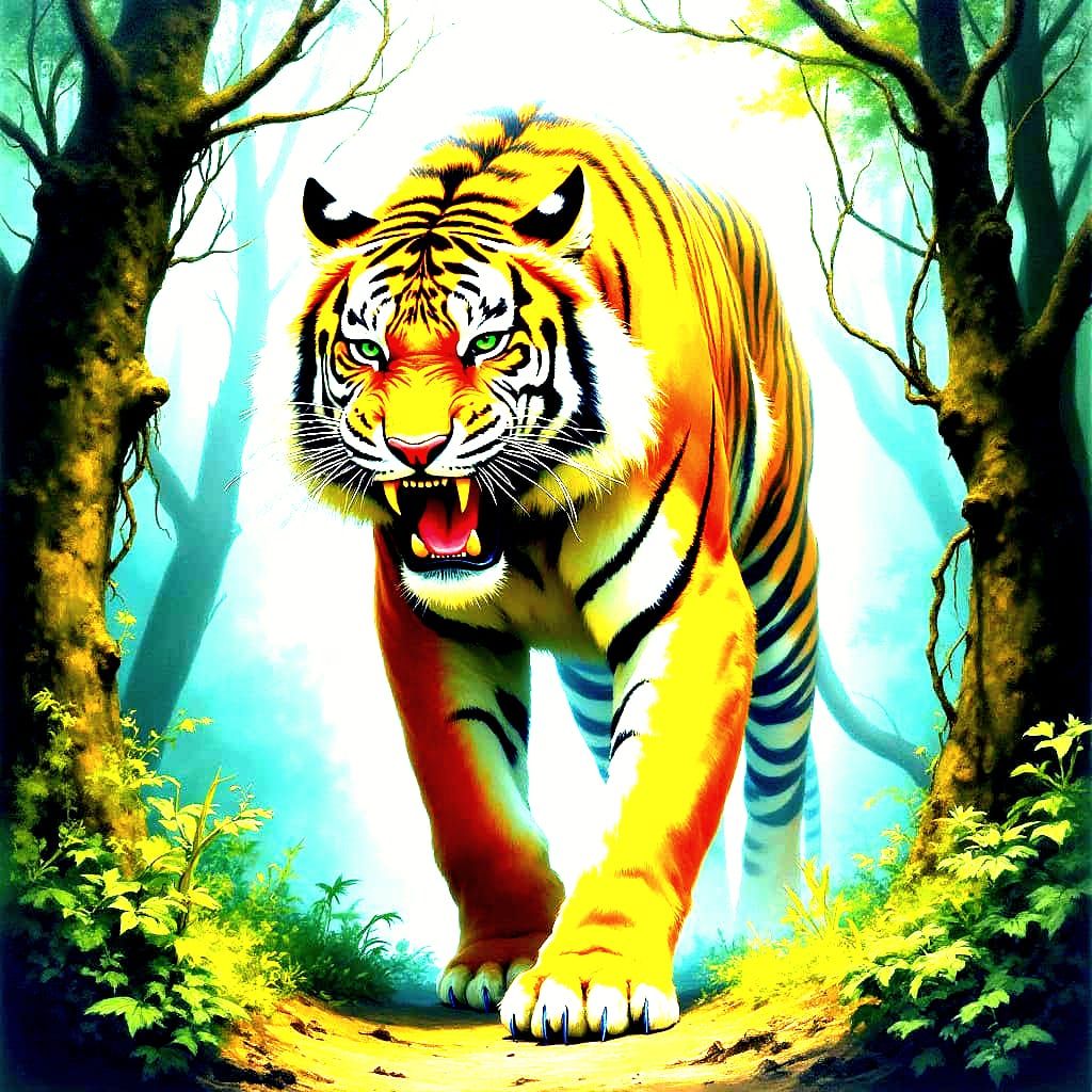 Fierce Tiger in a Furious Frenzy