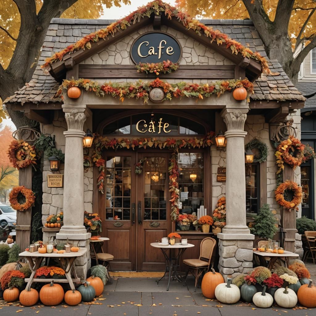 Fantasy Cafe in Autumnal Rustic Style