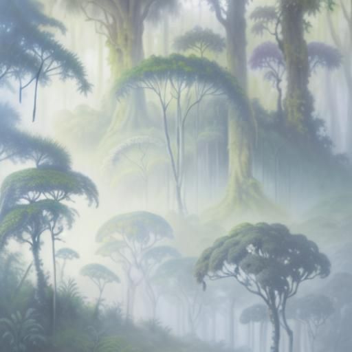 Lush Rainforest: A Photorealistic Oil Painting
