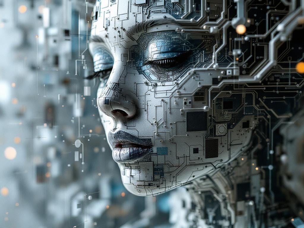 Upcycled Ditsy Chambray I Could Believe You're Human 3D Coll...