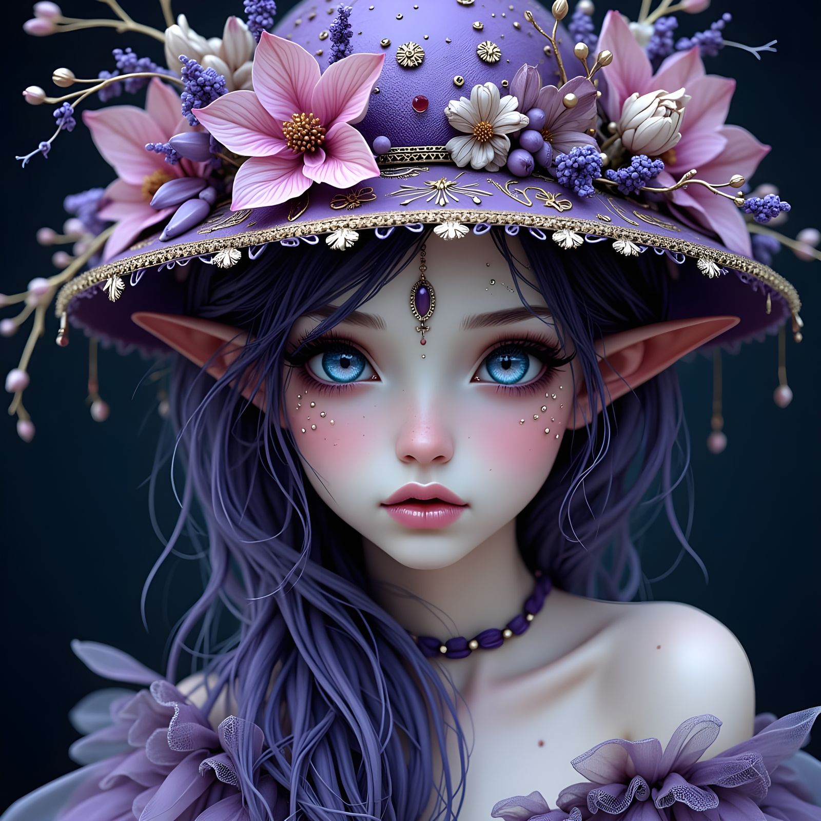 Pixie in Nature-Inspired Haute Couture Hat