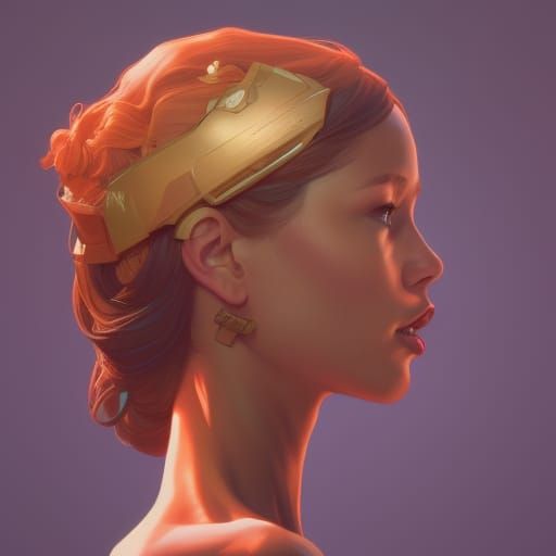 Queen Portrait in Art Nouveau Style