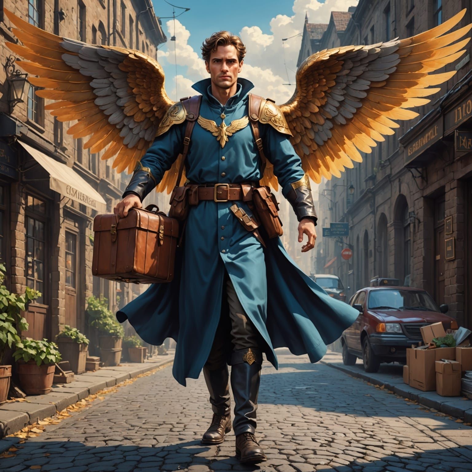 Archangel Gabriel as Postman: Digital Matte Painting
