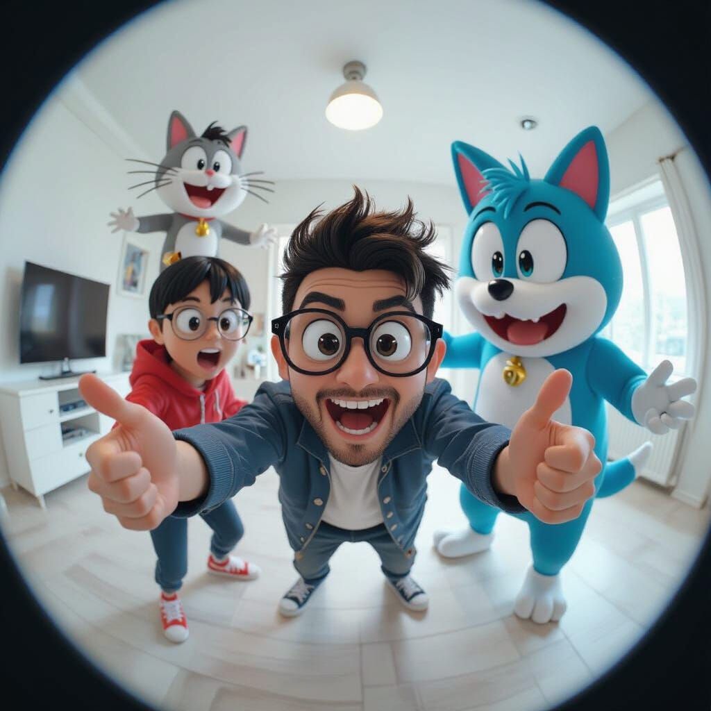 Selfie with Anime Characters in Ultra-Realistic 3D