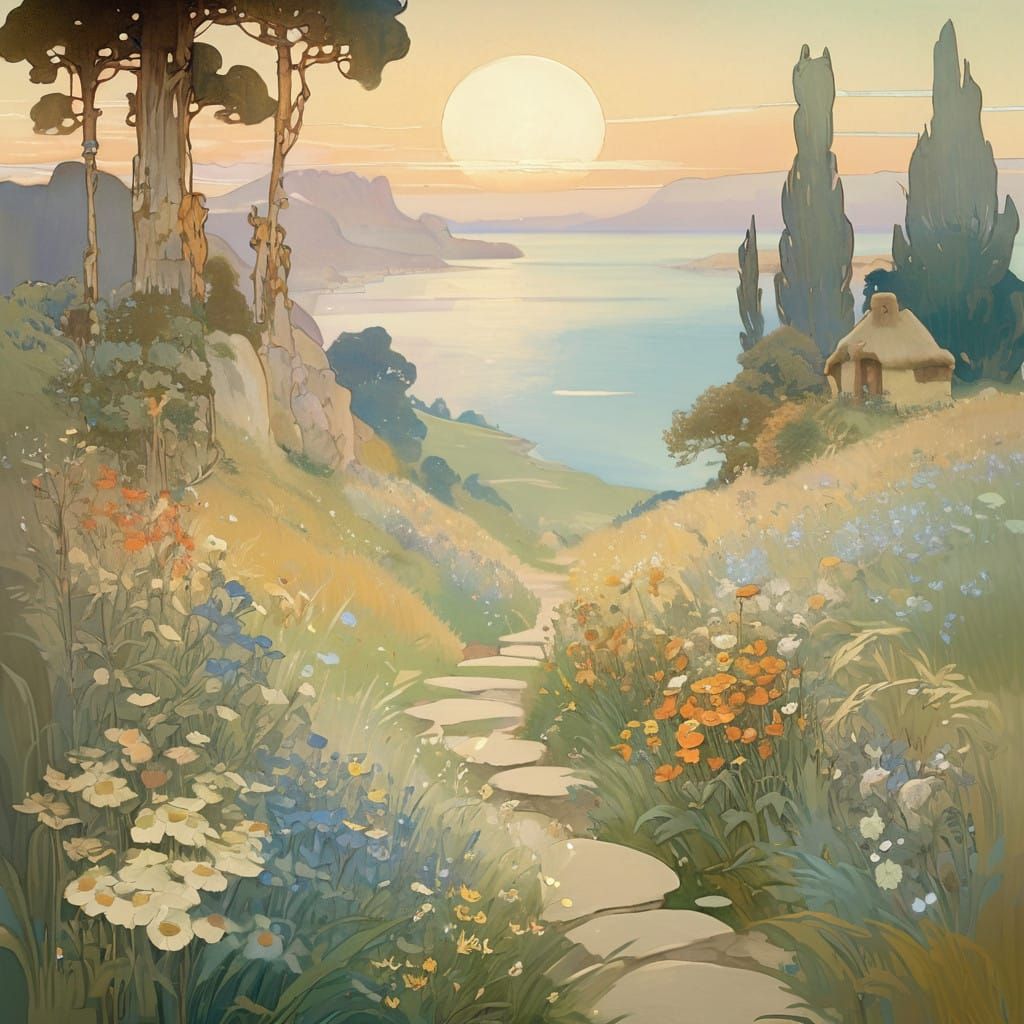 Whimsical Countryside Retreat in Dreamy Watercolor