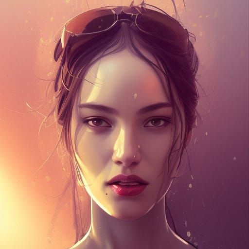 Fashionable Hourglass Figure Portrait in Hyperdetailed Style