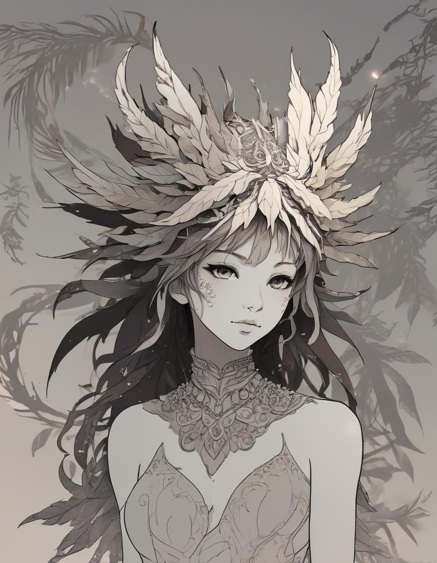 Fantasy Forest Sprite in Vibrant Headdress