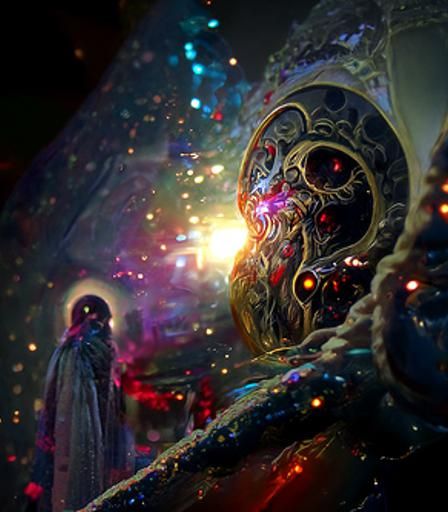 Cursed Galaxy Center: Holographic Astral Cosmic Illustration