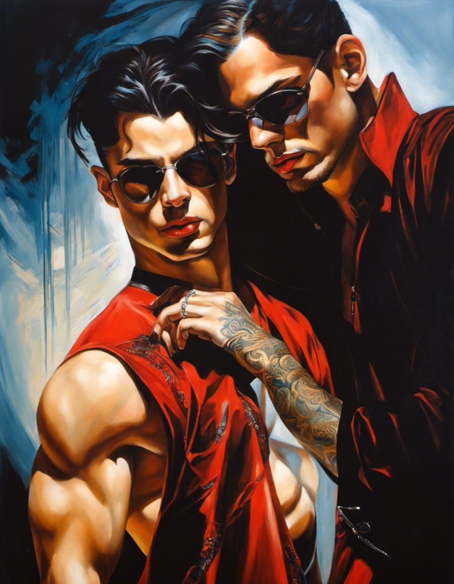 Passionate Ballet Dancers in Acrylic Style