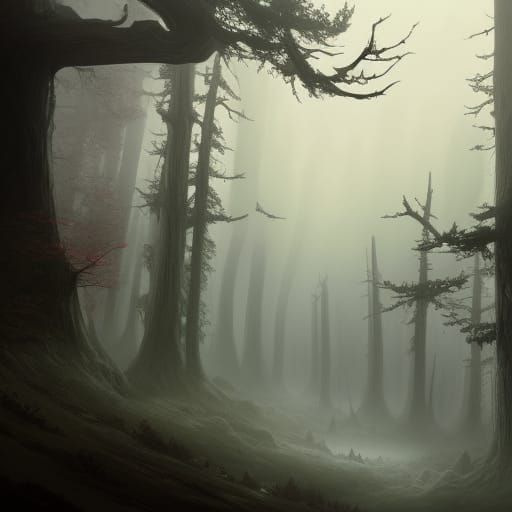 Eerie Mist Land: Hyperdetailed Concept Art