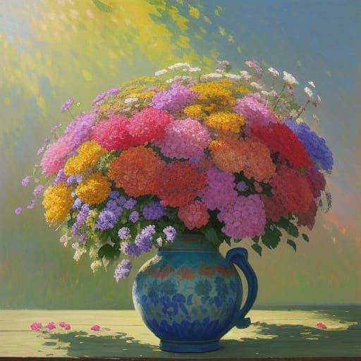 Vibrant Gladiolus Blooms in Impressionist Style