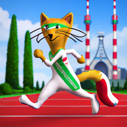 Asiatic Cheetah Mascot for Tehran Summer Olympics