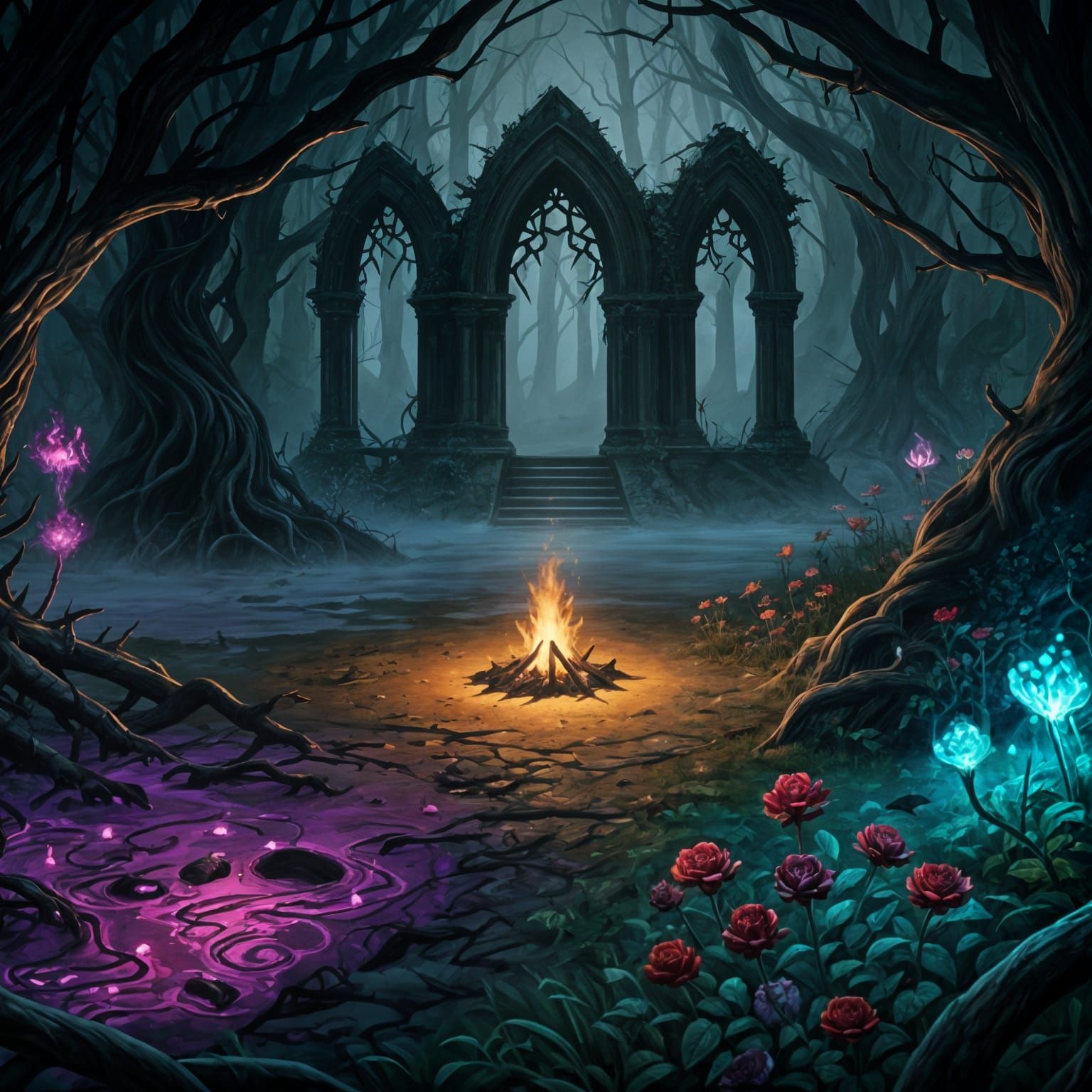 Corrupted Feywild Swamp with Unseelie Magic