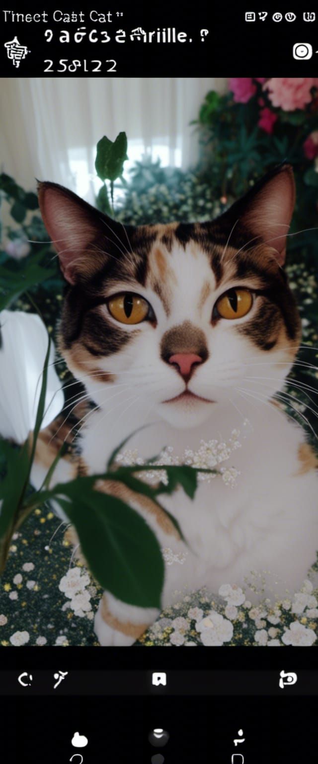 Realistic Floral Cat in Unreal Engine Style
