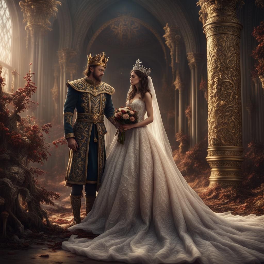 King and Queen's Cinematic Wedding Portrait