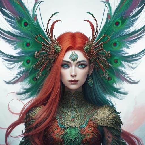 Dragon Woman Portrait in Fantastical Realism Style