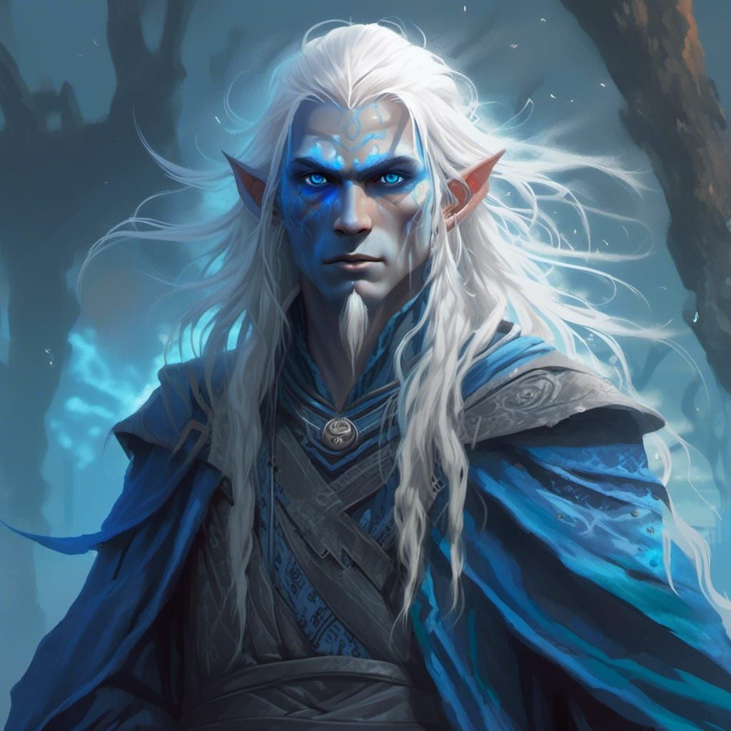 Epic Elf Monk Wizard in Dark Fantasy Style