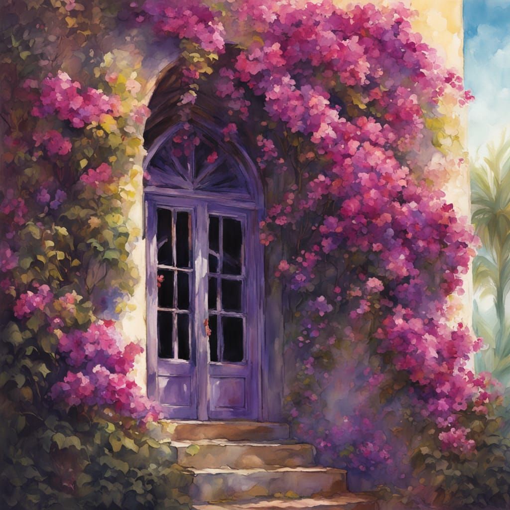 Enchanting Bougainvillea Flowers Adorn Abandoned Villa