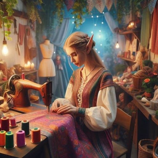Elf Tailor in Whimsical Attire