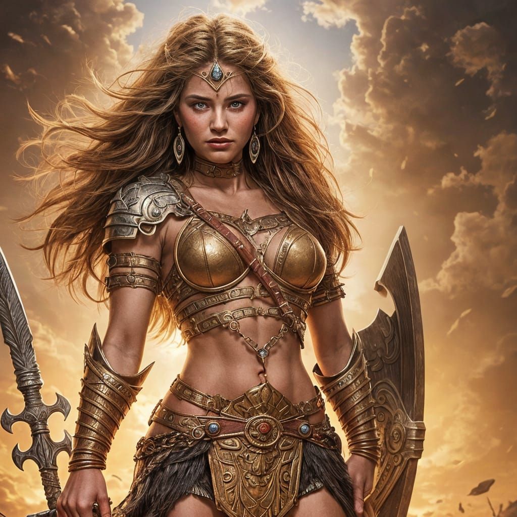 Barbarian Goddess Captures Majestic Essence