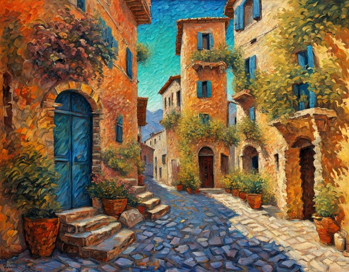 Surreal Pointcloud Cityscape in Neo-Impressionist Style