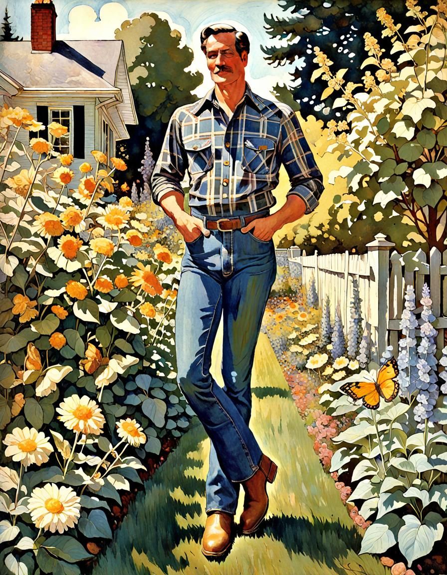 1970s Garden Magazine Cover Illustration
