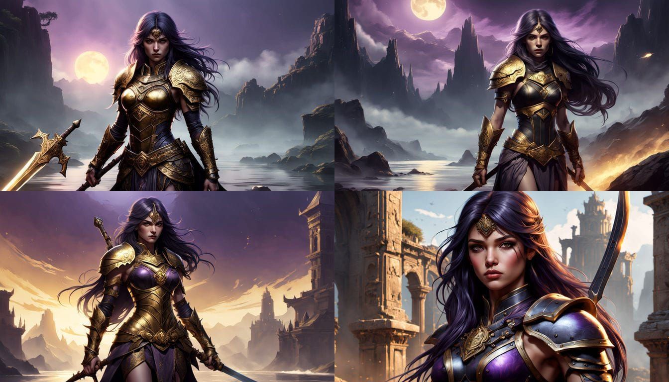 Ethereal Warrior Princess in Dark Fantasy Armor