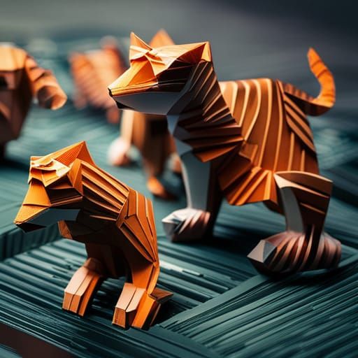 Origami Paper Tiger in Soft Focus