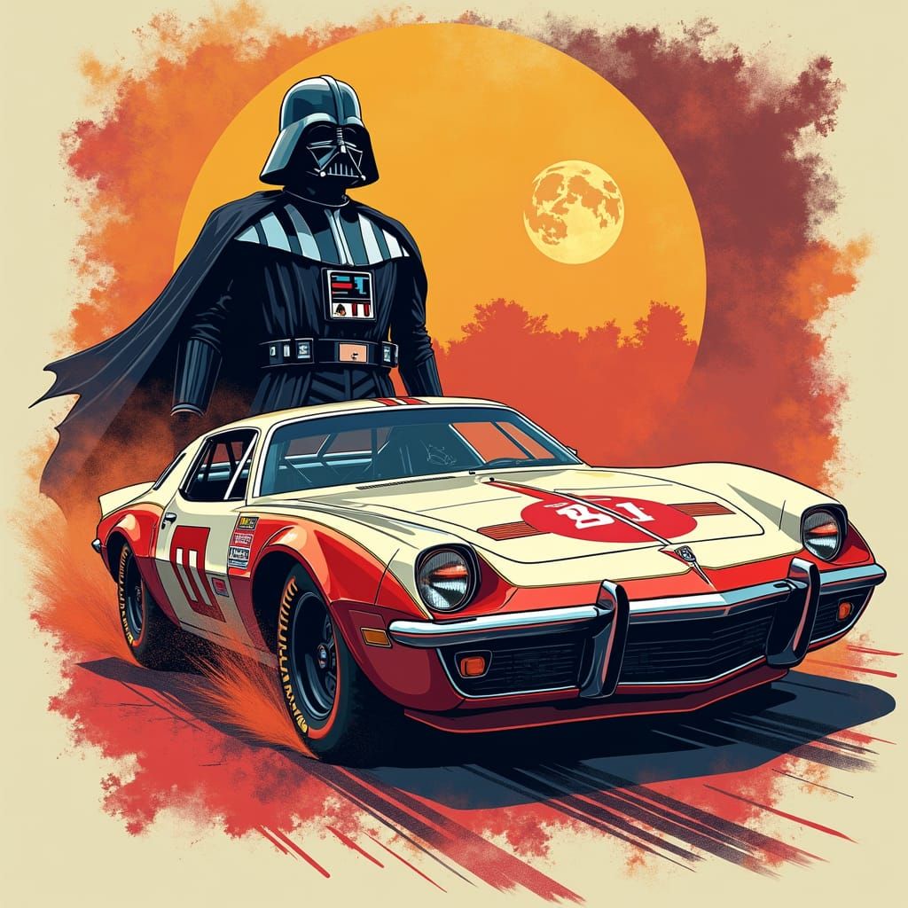 Star Wars Nascar Vintage Racing Team T-Shirt Design