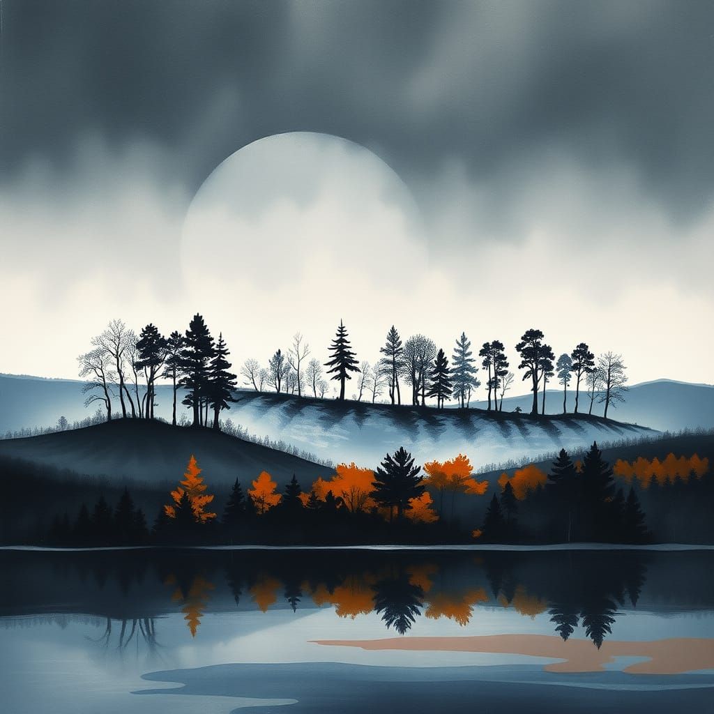 Ethereal Autumn Landscapes in Abstract Watercolour Style