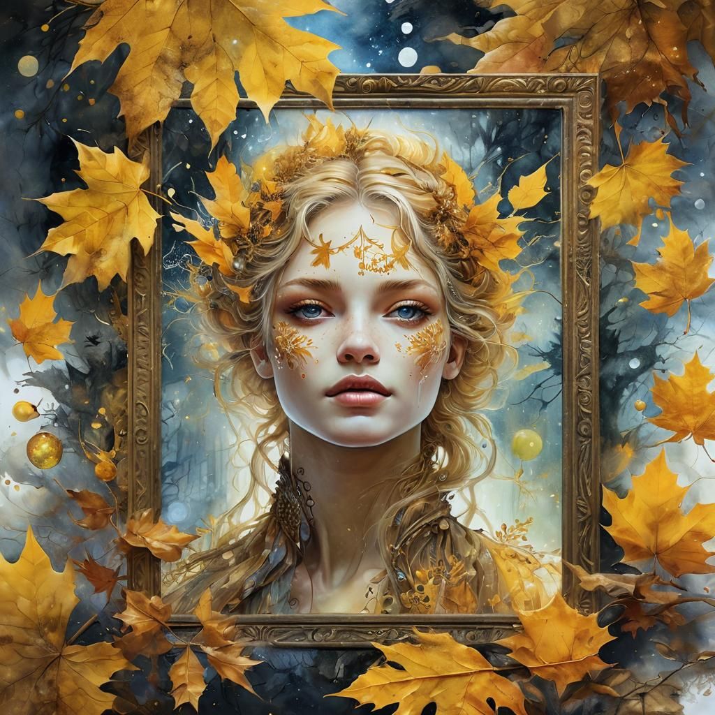 Autumnal Double Exposure Collage with Northern Lights