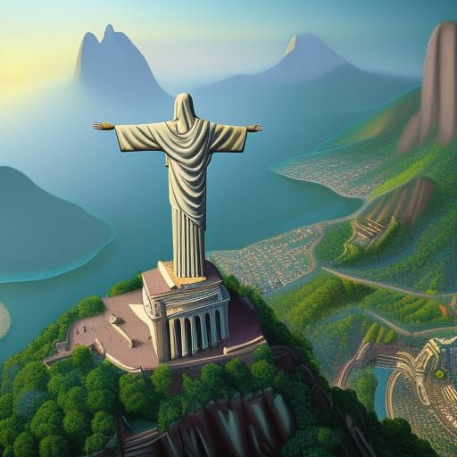 Detailed Matte Painting of Christ the Redeemer