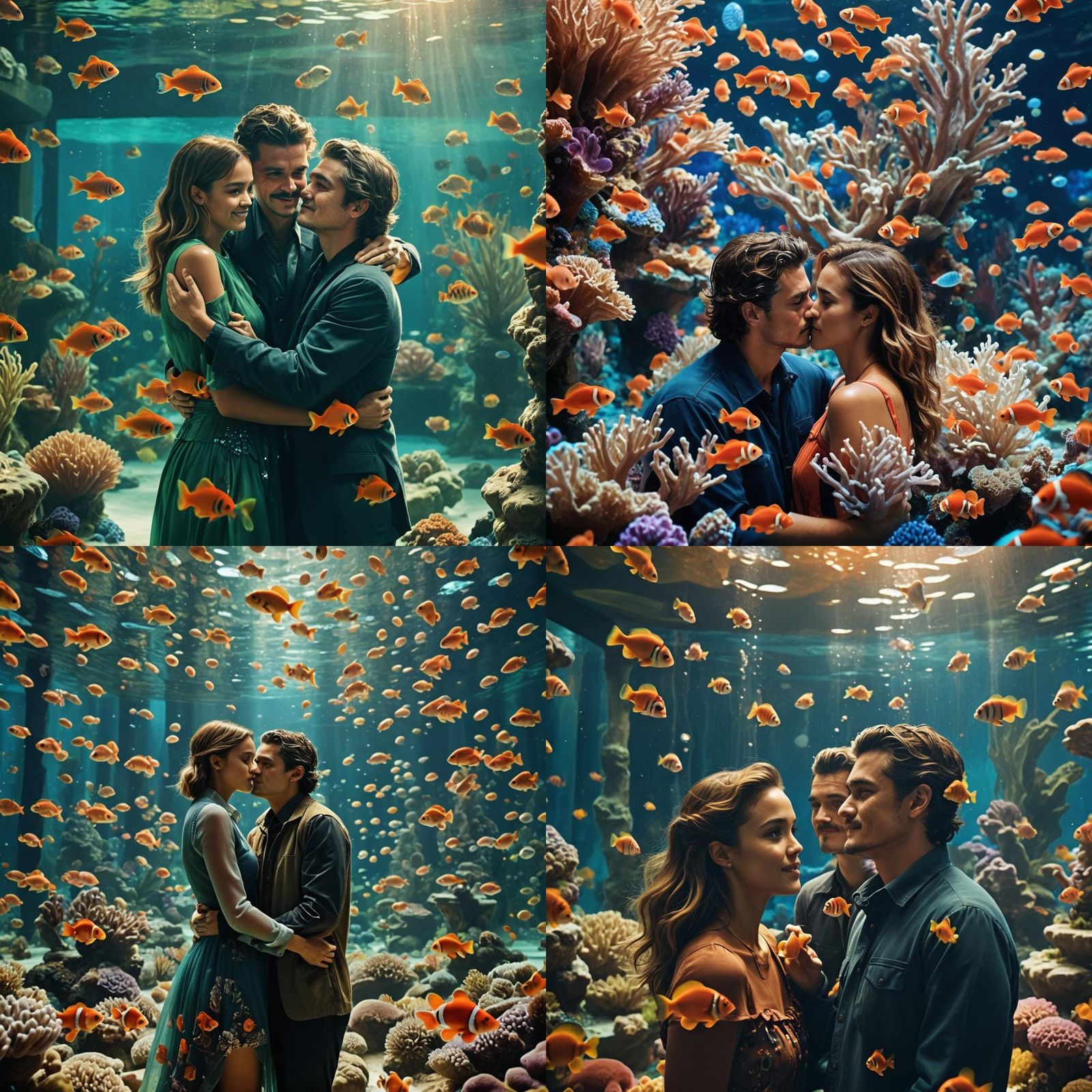 Jessica Alba and Orlando Bloom in Clownfish Aquarium