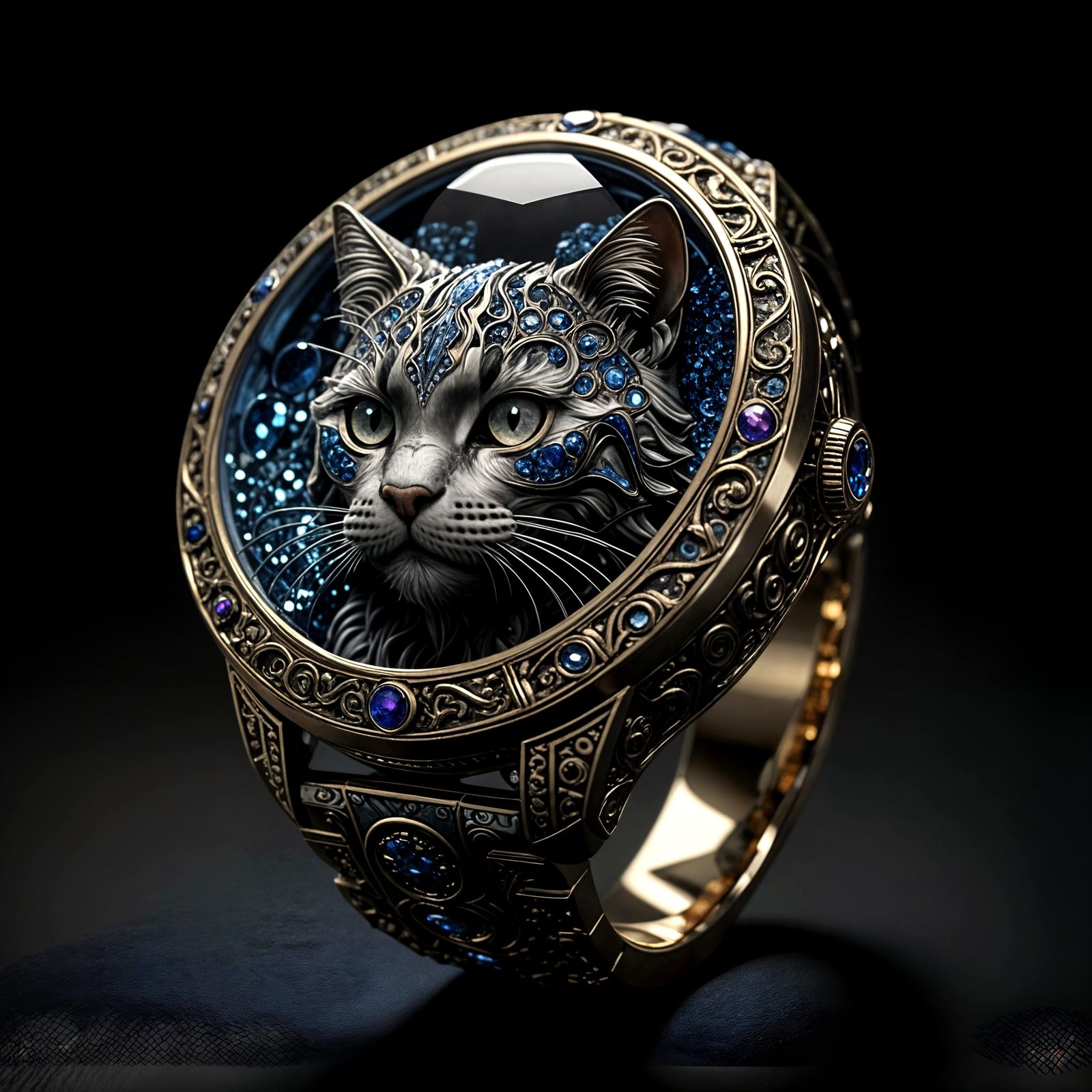 Elegant Hand Cradles Sapphire Ruby Crystal